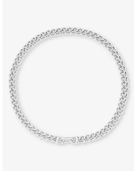 Maria Black White Atlas Rhodium-plated Sterling- Chain Necklace