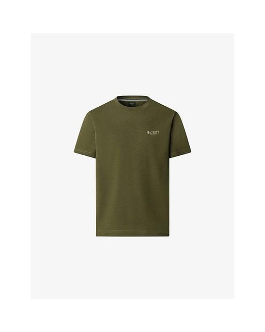 Hackett Green Heritage Classic-Fit Brand-Print Cotton-Jersey T-Shirt for men