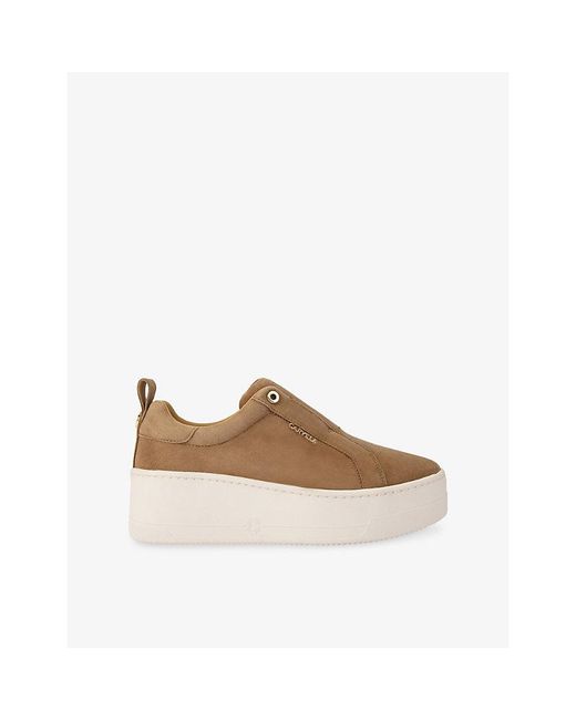 Carvela Kurt Geiger Brown Connected Laceless Suede Trainers