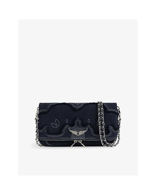 Zadig & Voltaire Blue Rocky Ii Denim Cross-Body Bag