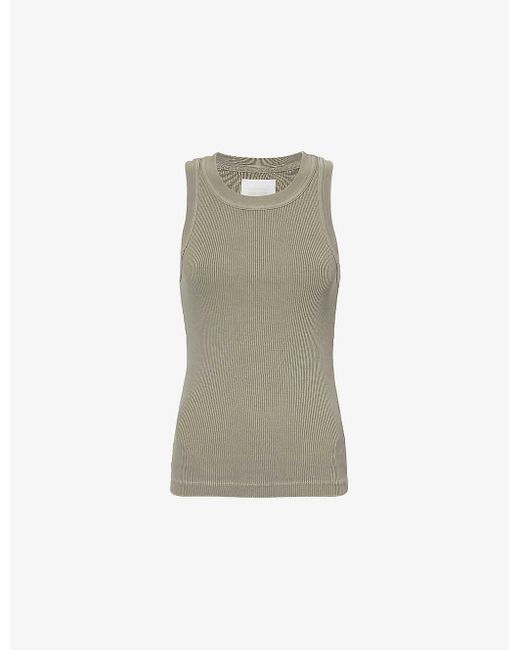 Citizens of Humanity Natural Isabel Ribbed Organic Cotton-blend Top