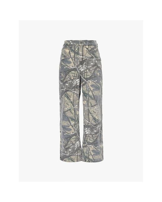 Jaded London Forest Camo Colossus Abstract-Print Wide-Leg Jaded London Forest Camo Colossus Abstract-Print Wide-Leg