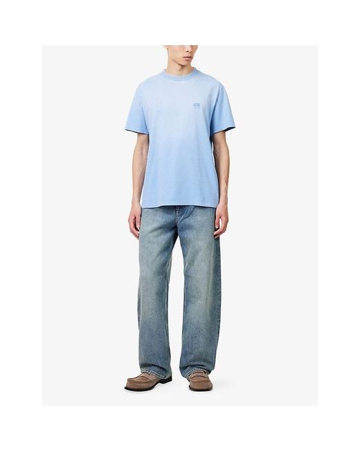 Loewe Blue Anagram-Embroidered Cotton T-Shirt for men