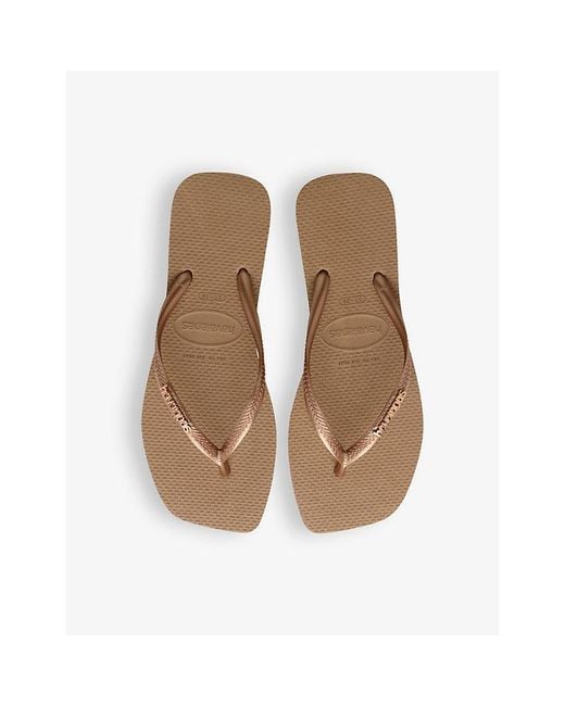 Havaianas Brown Logo-Embellished Rubber Flip-Flops