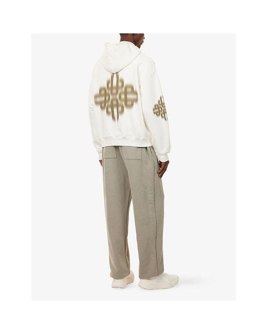 The Couture Club White Motion Blurred-Emblem Cotton-Jersey Hoodie for men