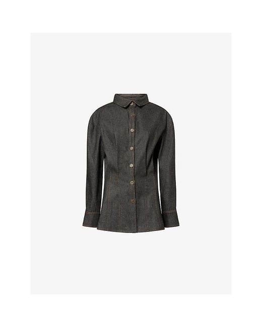 The Dropped Collection Black Fitted Denim Shirt