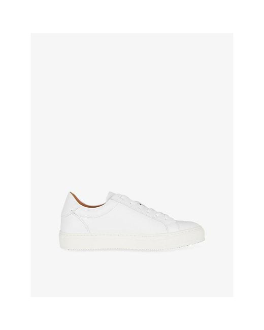 Boggi White Lace-Up Leather Trainers for men