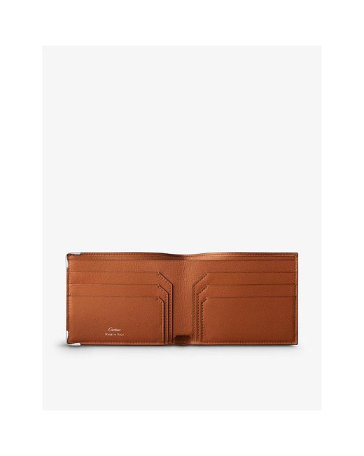 Cartier Brown Must De Leather And Palladium Wallet