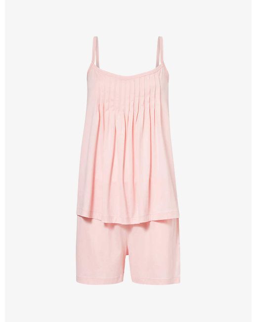 Hanro Pink Juliet Scoop-neck Cotton-jersey Pyjama Set