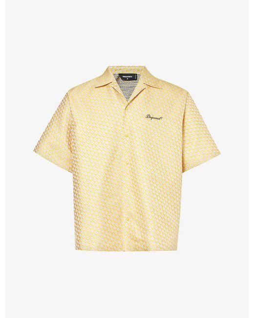 DSquared² Metallic Jacquard-pattern Regular-fit Woven Shirt for men