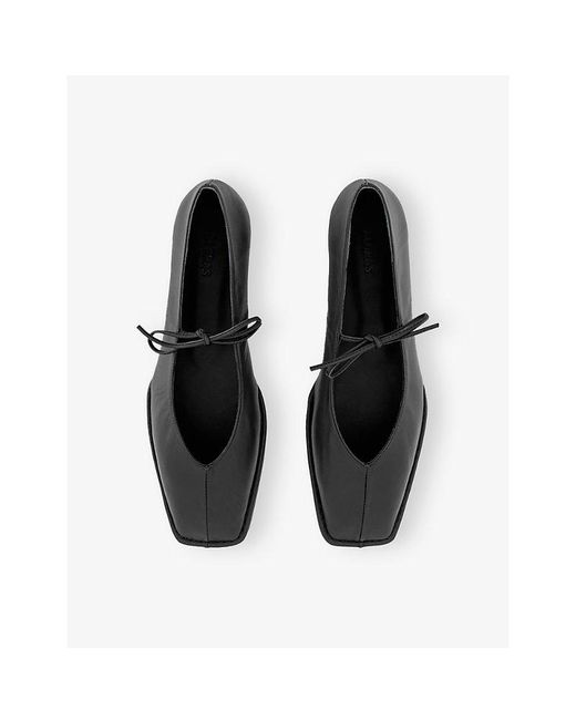 Alohas Black Sway Square-Toe Leather Pumps
