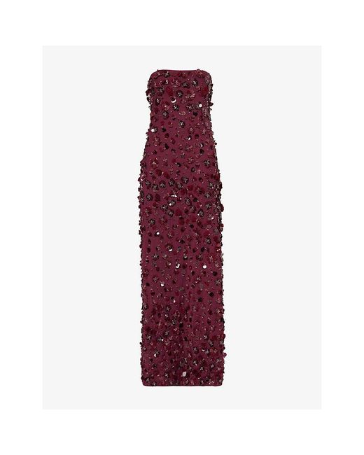 Jonathan Simkhai Purple Serafina Sequinned Maxi Gown