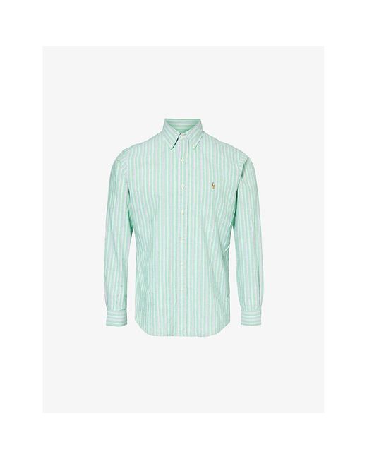 Polo Ralph Lauren Blue Stripe-pattern Custom-fit Cotton Shirt X for men