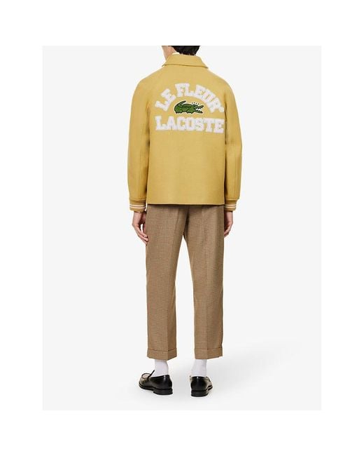 Lacoste Le Fleur* X Brand-appliqué Regular-fit Wool-blend Jacket X in  Yellow | Lyst