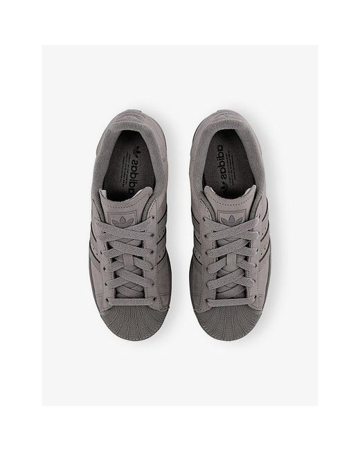 Adidas Gray Superstar Ii Suede Trainers