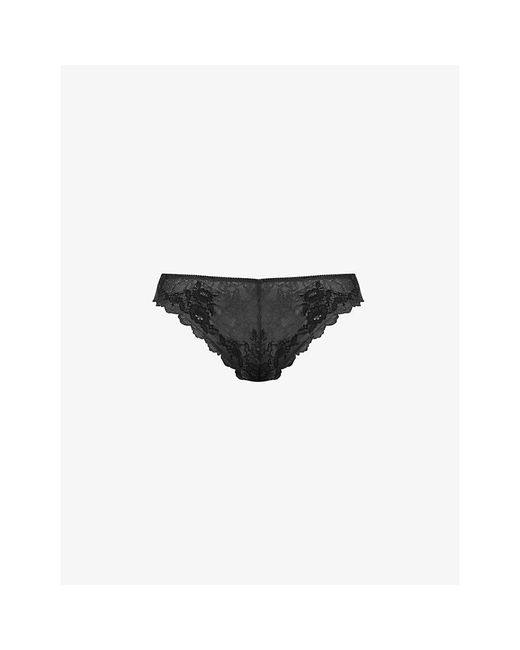 Wacoal Black Lace Perfection Stretch-lace Tanga Brief