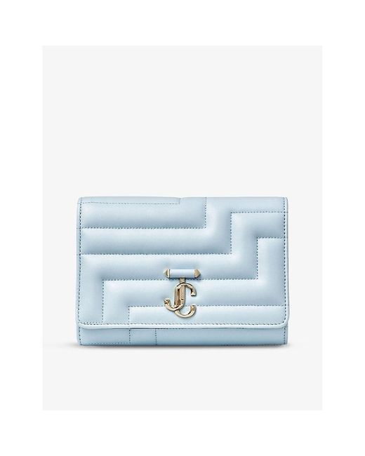 Jimmy Choo Blue Avenue Quilted-leather Clutch Bag