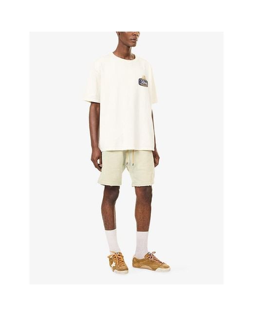 Rhude Natural Classique Drawstring-Waist Cotton Sweat Shorts for men