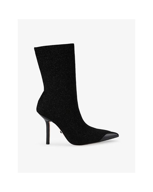 Kurt Geiger Black Regent Point Knitted Ankle Boots