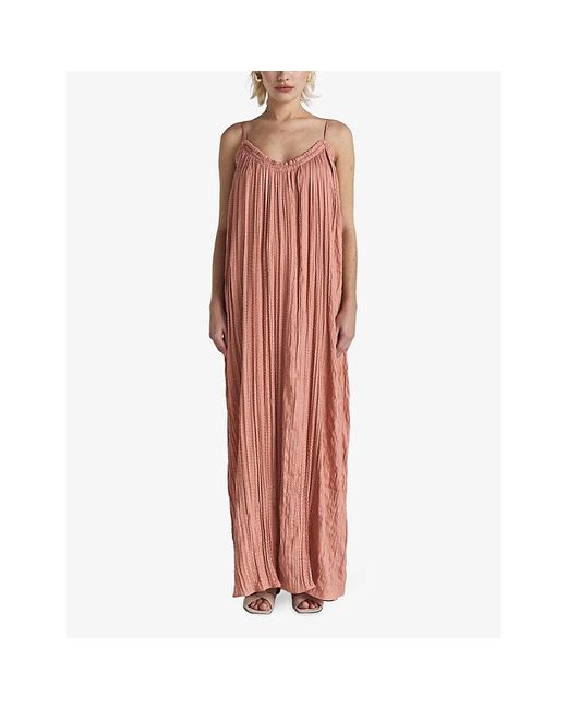 Twist & Tango Pink Summer Textured-weave Recycled-polyester Maxi Dress