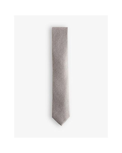 Ted Baker Gray Leytone Herringbone-weave Silk Tie for men