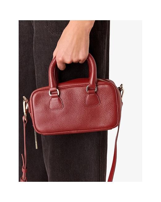 Whistles Red Lois Bowling Leather Cross-Body Bag