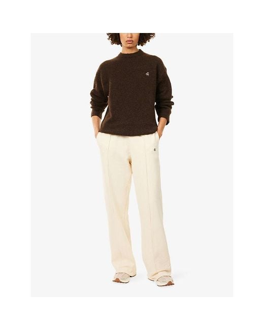 4th & Reckless Natural Fergie Wide-Leg Cotton-Jersey Jogging Bottoms