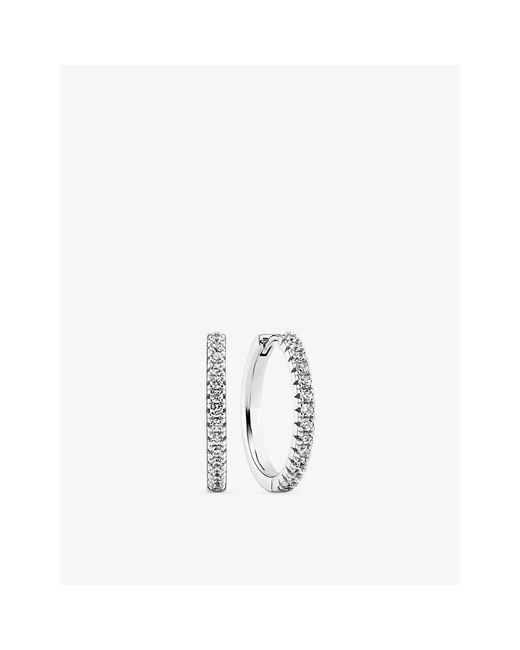 Sif Jakobs White Ellera Grande Sterling- And Zirconia Hoop Earrings