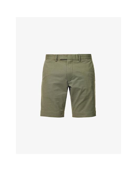 Polo Ralph Lauren Green Slim-fit Brushed-twill Stretch-cotton Shorts for men
