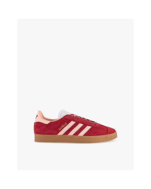 Adidas Red Gazelle Suede Low-Top Trainers for men