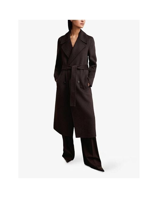 Reiss Red Rene Double-Breasted Wool-Blend Coat