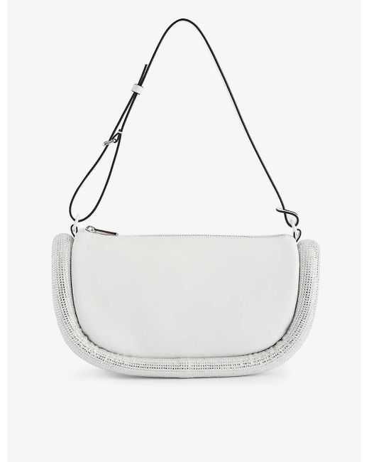 J.W. Anderson White Bumper Crystal-embellished Leather Shoulder Bag