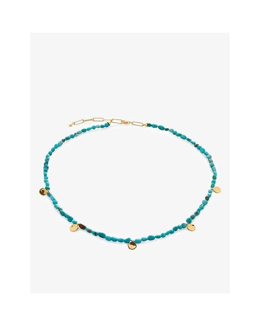 Monica Vinader Blue Rio Mini 18Ct-Plated Vermeil Sterling- And Beaded Bracelet