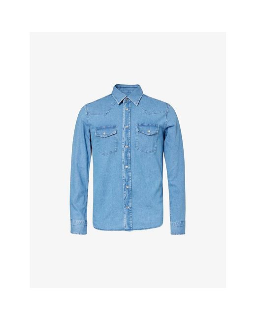 Tom Ford Blue Western Spread-collar Denim Shirt for men