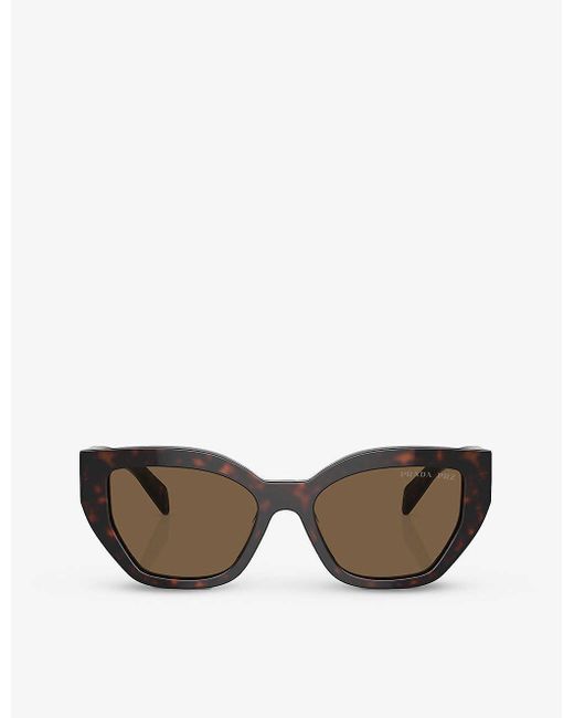 Prada Brown Pr A09s Butterfly-frame Tortoiseshell Acetate Sunglasses