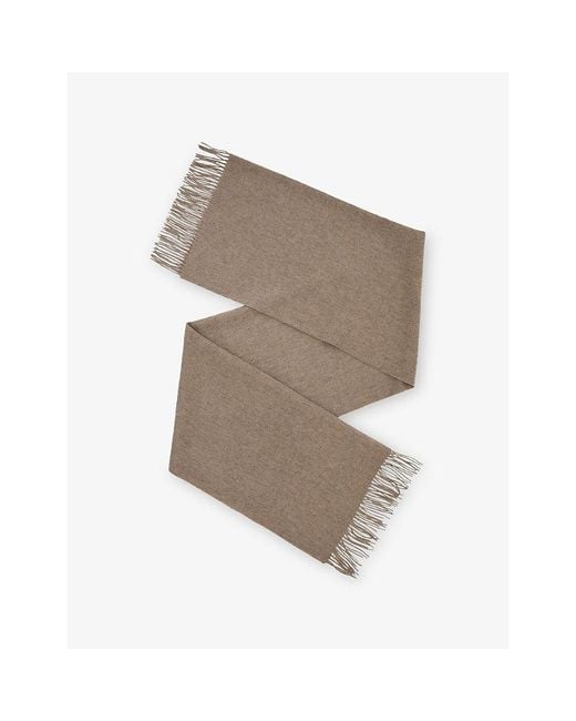 Reiss Brown Picton Wool And Cashmere Scarf