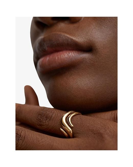 Monica Vinader Metallic Swirl Wrap 18Ct Vermeil Ring
