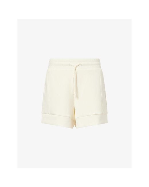 Varley White Atrium High-Rise Jersey Shorts