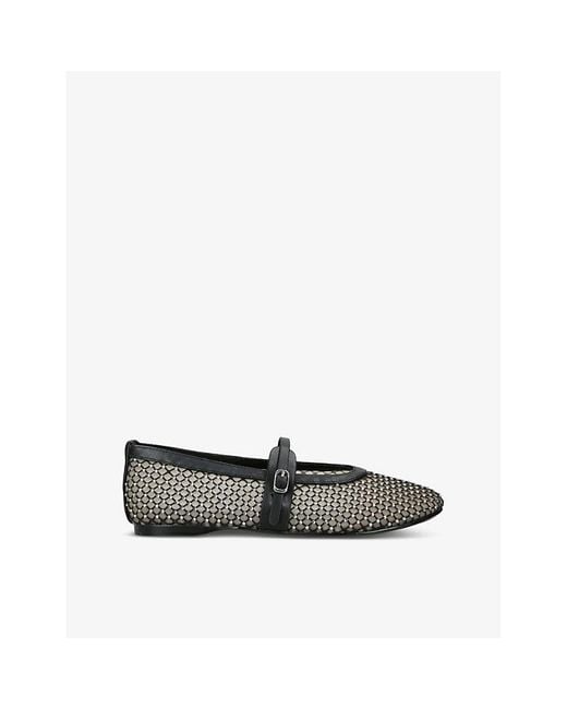 Steve Madden Rejoice Mr Rhinestone Embellished Mesh Flats in Black Lyst