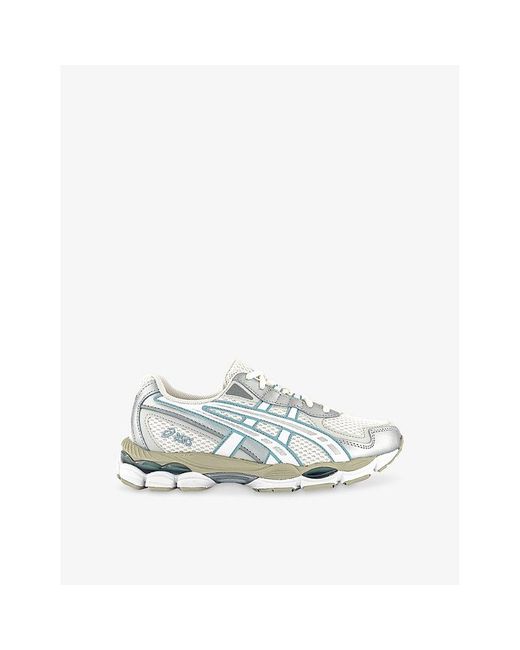 Asics White Gel-Nyc 2055 Mesh And Faux-Leather Low-Top Trainers for men