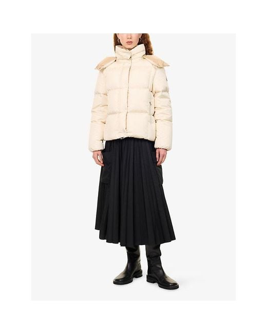 Moncler Natural Castelnew Detachable-Hood Shell Jacket