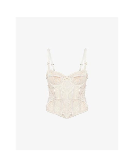 Lounge Underwear White Christina Intimates Mesh Corset