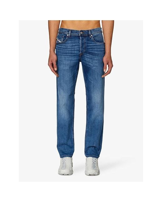 DIESEL Blue 2023 D-Finitive Regular-Fit Stretch-Cotton Jeans for men