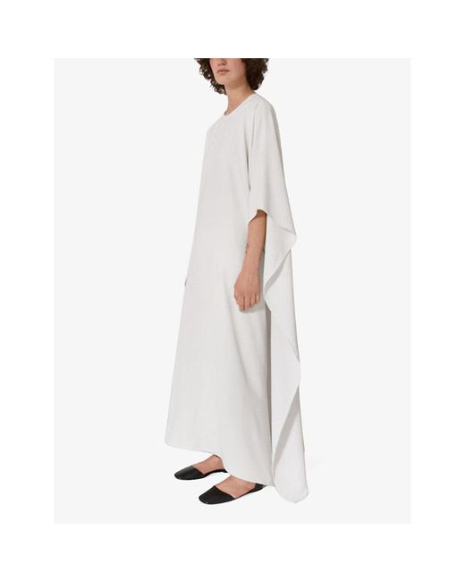 Lovechild White Nila Round-neck Drape-sleeve Woven Maxi Dress