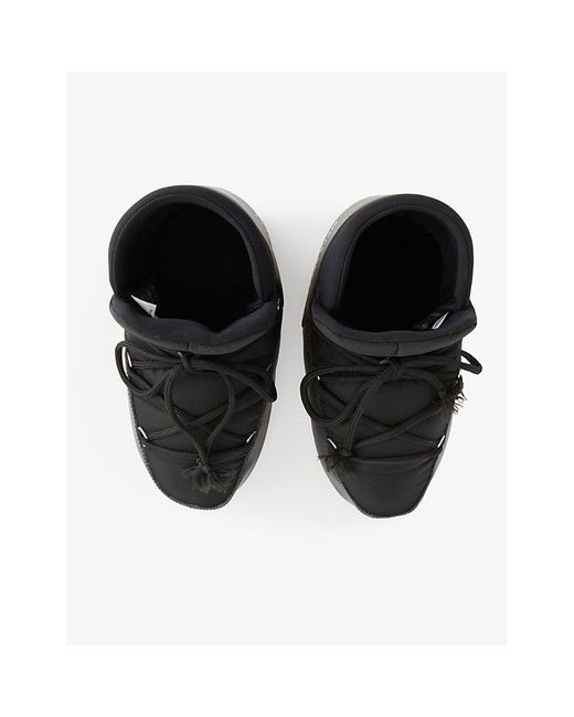 Moon Boot Black Logo-print Padded Woven Snow Boots