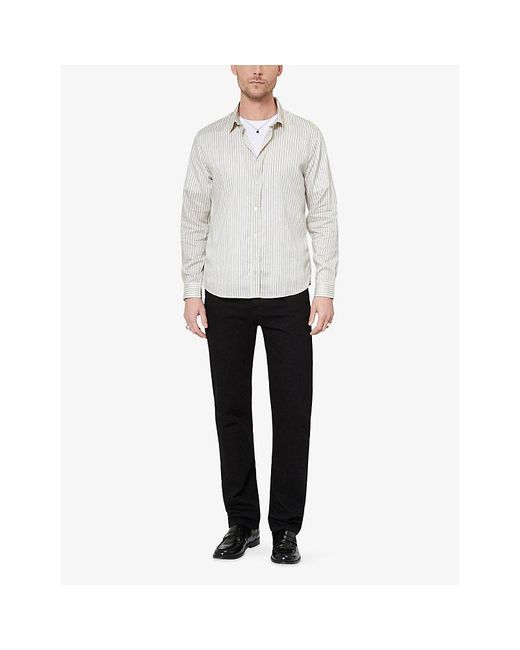 The Kooples White Striped Slim-Fit Cotton Shirt for men