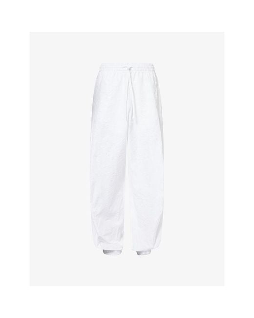 RÓHE Frames White Balloon Wide-Leg Cotton-Blend Trousers