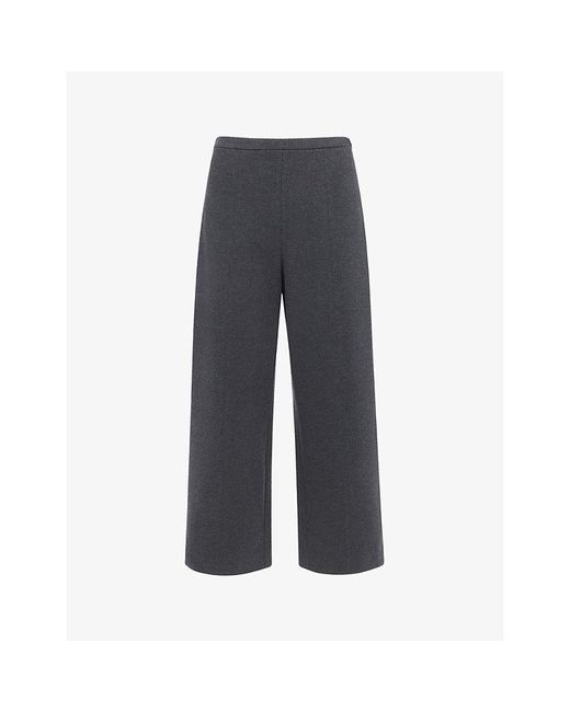 Whistles Blue Camilla Wide-Leg High-Rise Stretch-Woven Trousers