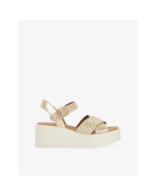 Dune Metallic Kinleys Braided-Leather Sandals