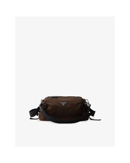 Prada Black Explore Re-Nylon Woven Belt Bag for men